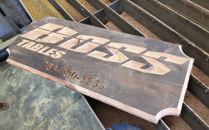 Boss sign made on a cnc plasma table with router